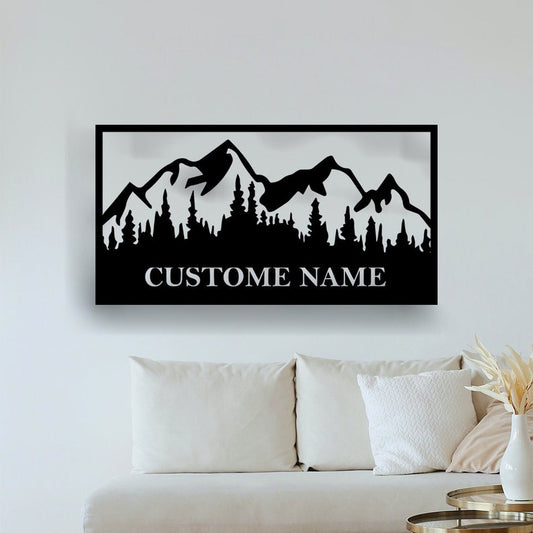Personalized Mountain Home Metal Sign - Mountain Home Wall Art - Decorative Metal Wall Art