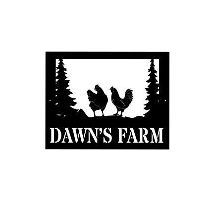 Personalized Name Chicken Farm Sign Family Name Metal Sign Metal Farm Signs Farmer Gifts
