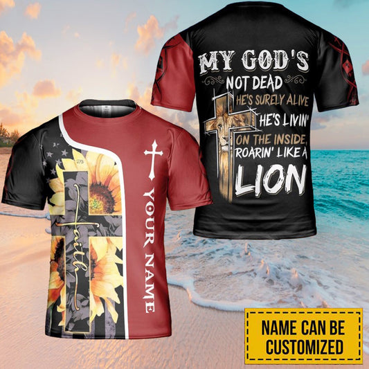 Personalized Name My God Linving Inside Jesus 3D Printed T Shirts