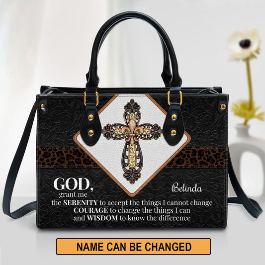 Personalized Leather Bag - God Grant Me The Serenity To Accept The Things I Cannot Change Leather Bag - Christian Pu Leather Bags For Women