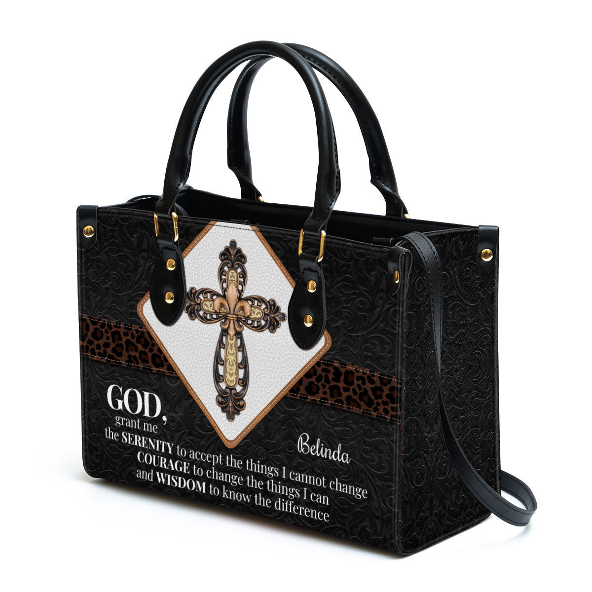 Personalized Leather Bag - God Grant Me The Serenity To Accept The Things I Cannot Change Leather Bag - Christian Pu Leather Bags For Women