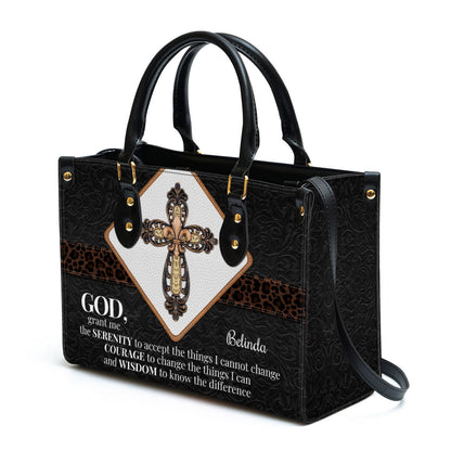 Personalized Leather Bag - God Grant Me The Serenity To Accept The Things I Cannot Change Leather Bag - Christian Pu Leather Bags For Women