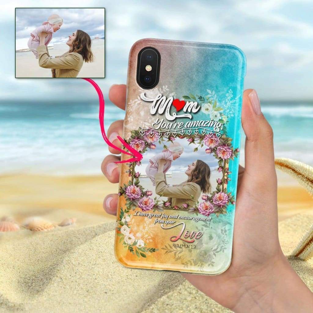 Personalized Photo Iphone Case I Have Great Joy And Encouragement Phone Case - Inspirational Bible Scripture iPhone Cases