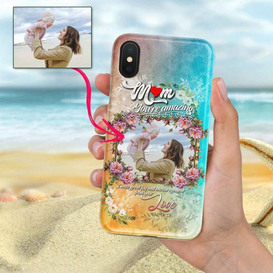 Personalized Photo Iphone Case I Have Great Joy And Encouragement Phone Case - Inspirational Bible Scripture iPhone Cases
