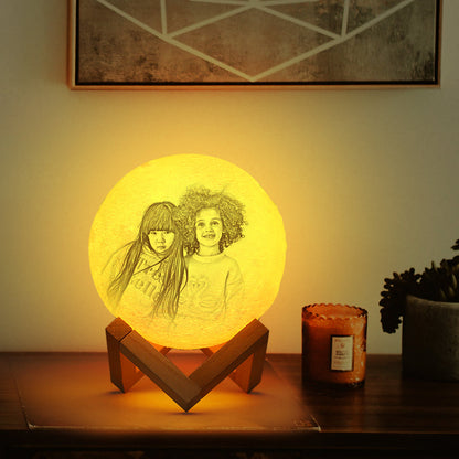 Personalized Photo Moon Lamp 3D Printing - Personalized Gift For Kids - 3d Printed Moon Lamp With Photo