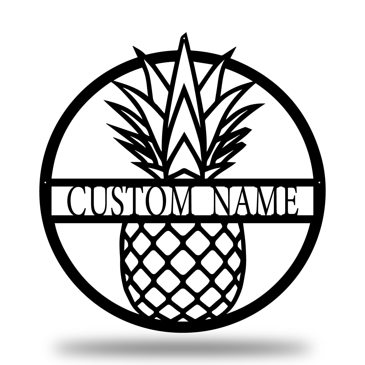 Personalized Pineapple Metal Sign - Pineapple Monogram - Wall Decor Metal Art - Metal Signs For Home