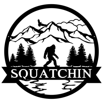 Personalized Sasquatch Outdoor Metal Sign - Wall Decor Metal Art - Metal Signs For Home