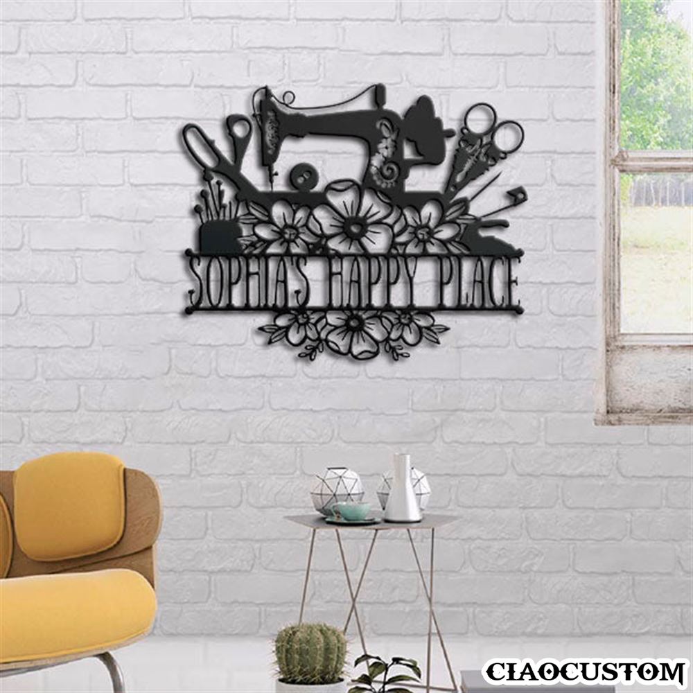 Personalized Sewing Lovers Metal Sign - Sewing Metal Wall Art - Sewing Christmas Gifts