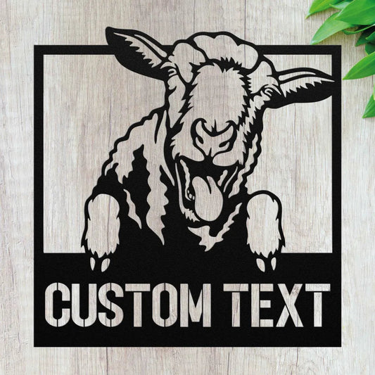 Personalized Sheep Farmhouse Metal Sign - Custom Sheep Metal Address Sign - Farm House Decor