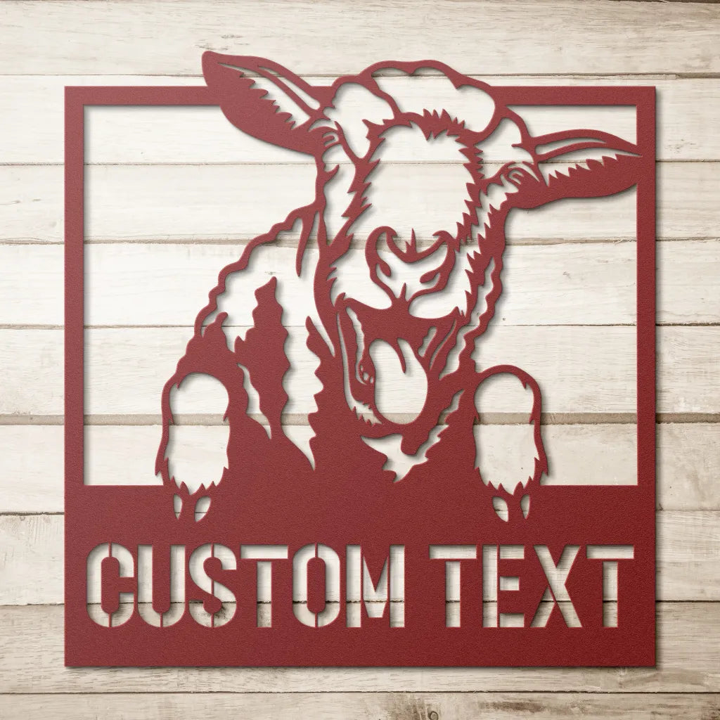 Personalized Sheep Farmhouse Metal Sign - Custom Sheep Metal Address Sign - Farm House Decor