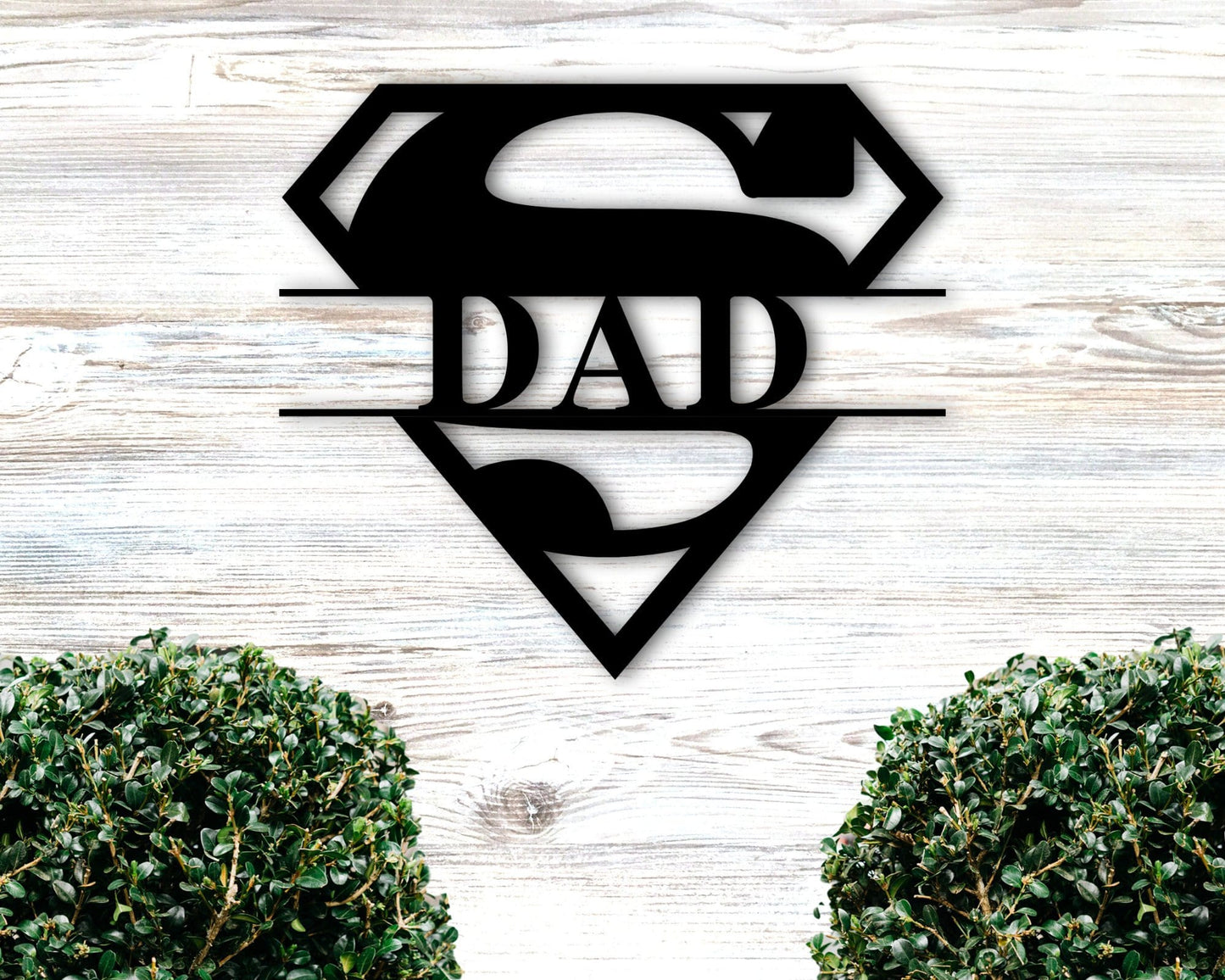 Personalized Super Dad Monogram - Custom Super Dad Metal Sign - Metal Decor Wall Art