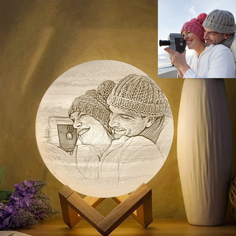 Personalized Sweet Lover 3d Printed Moon Lamp - Custom Gifts For Valentines Day - Gifts For Wife