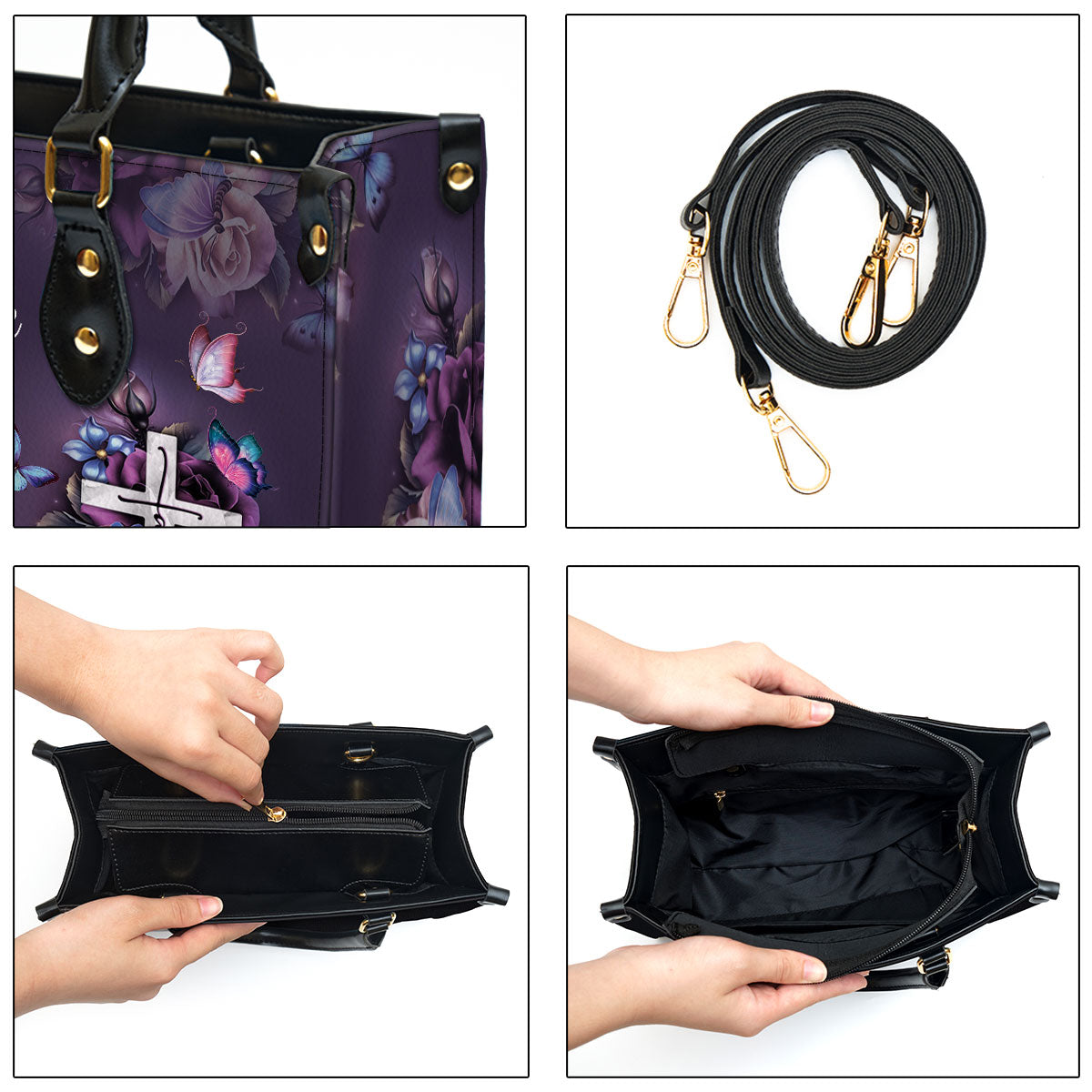 Personalized Trust In The Lord With All Your Heart Leather Bag - Christian Pu Leather Bags For Women