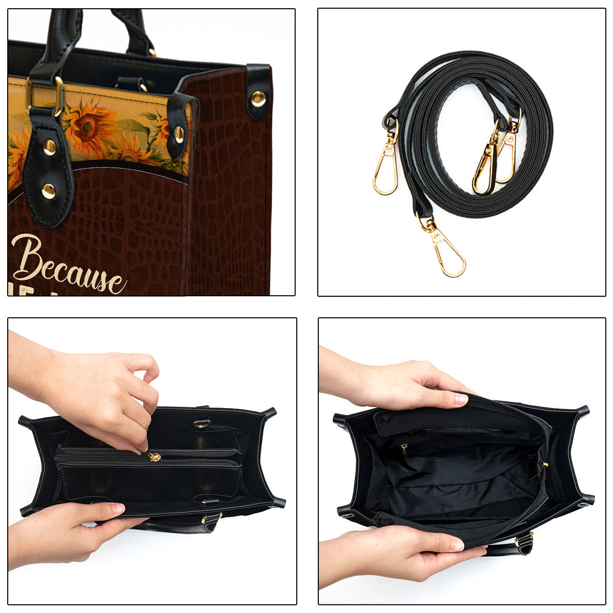 Personalized Turtle Because He Lives I Can Face Tomorrow Leather Bag - Christian Pu Leather Bags For Women