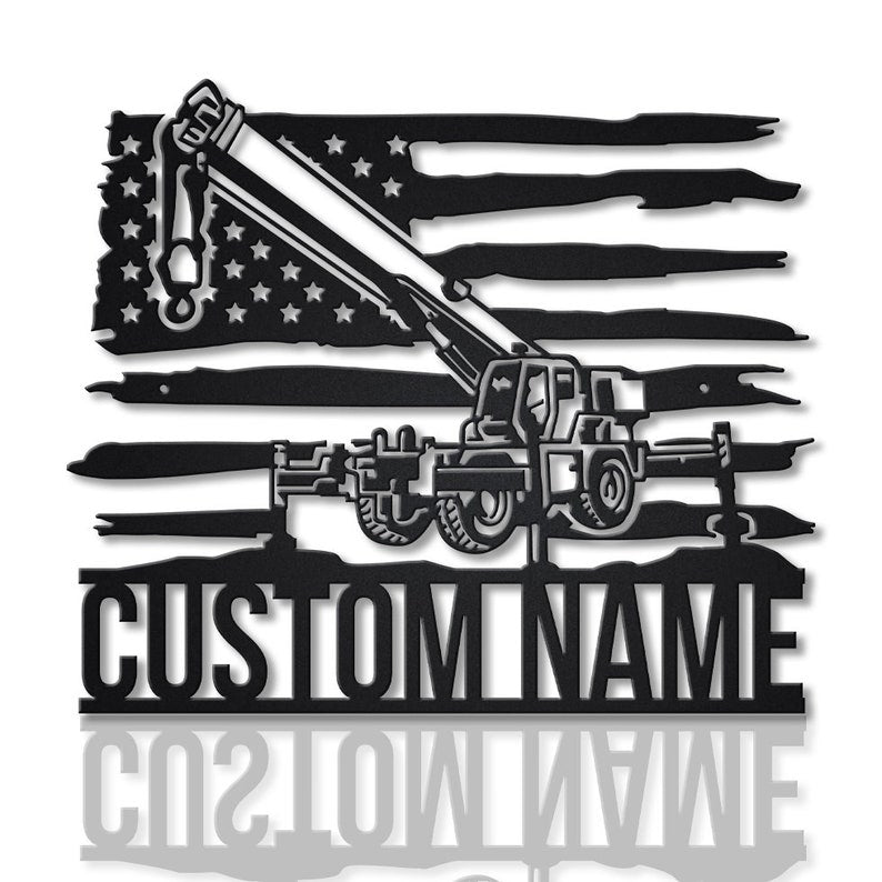 Personalized US Crane Operators Metal Sign - Custom Crane Operators Metal Wall Art - Metal Decor Wall Art