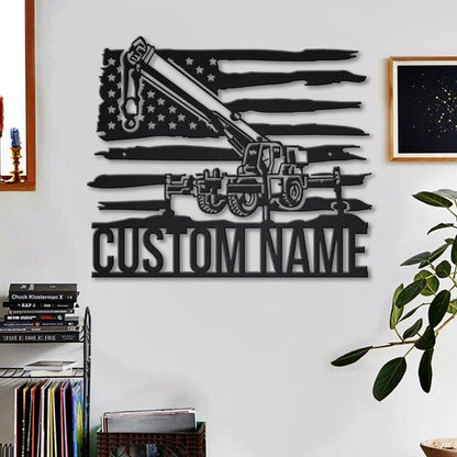 Personalized US Crane Operators Metal Sign - Custom Crane Operators Metal Wall Art - Metal Decor Wall Art