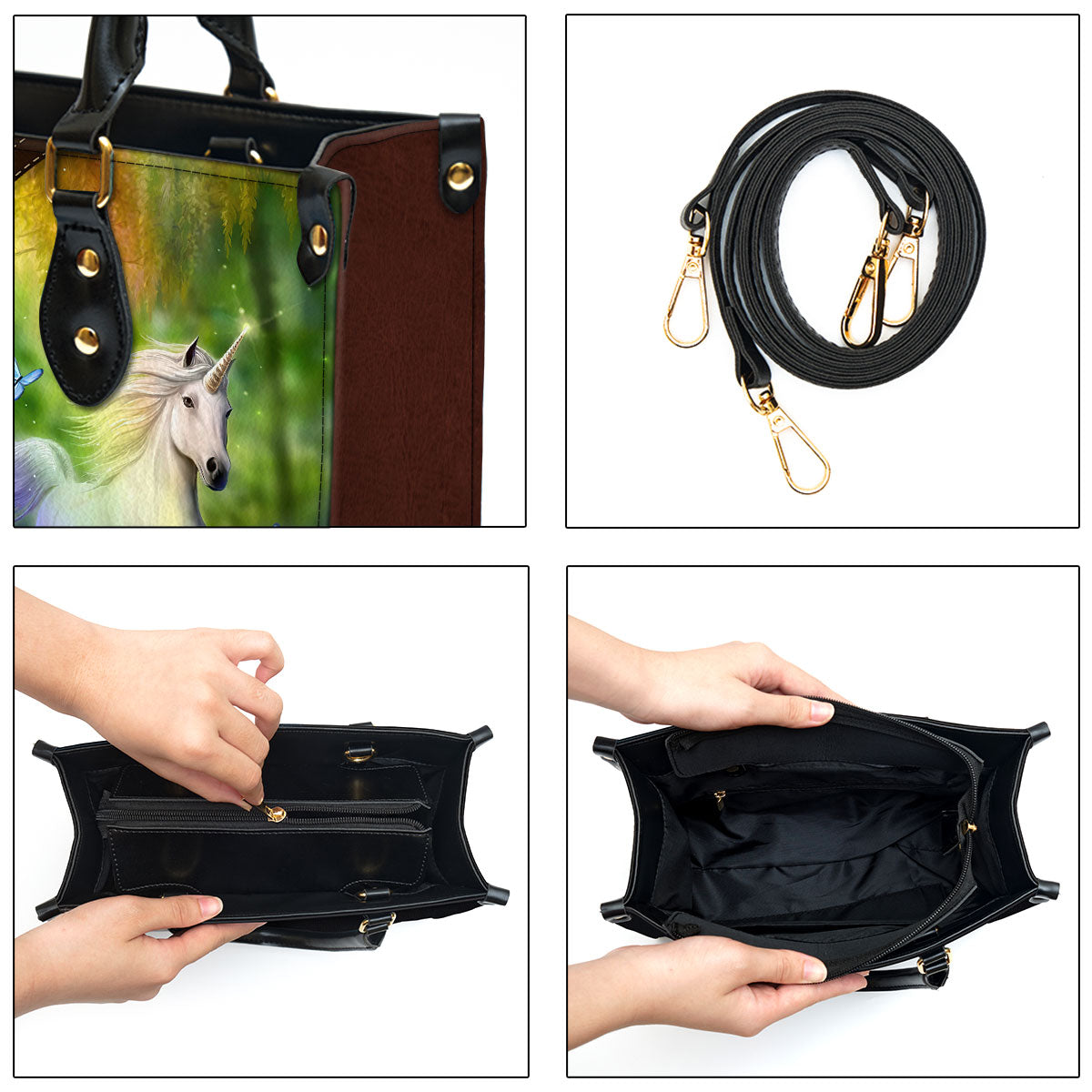 Personalized Unicorn God Calls You Beautiful Leather Bag - Christian Pu Leather Bags For Women