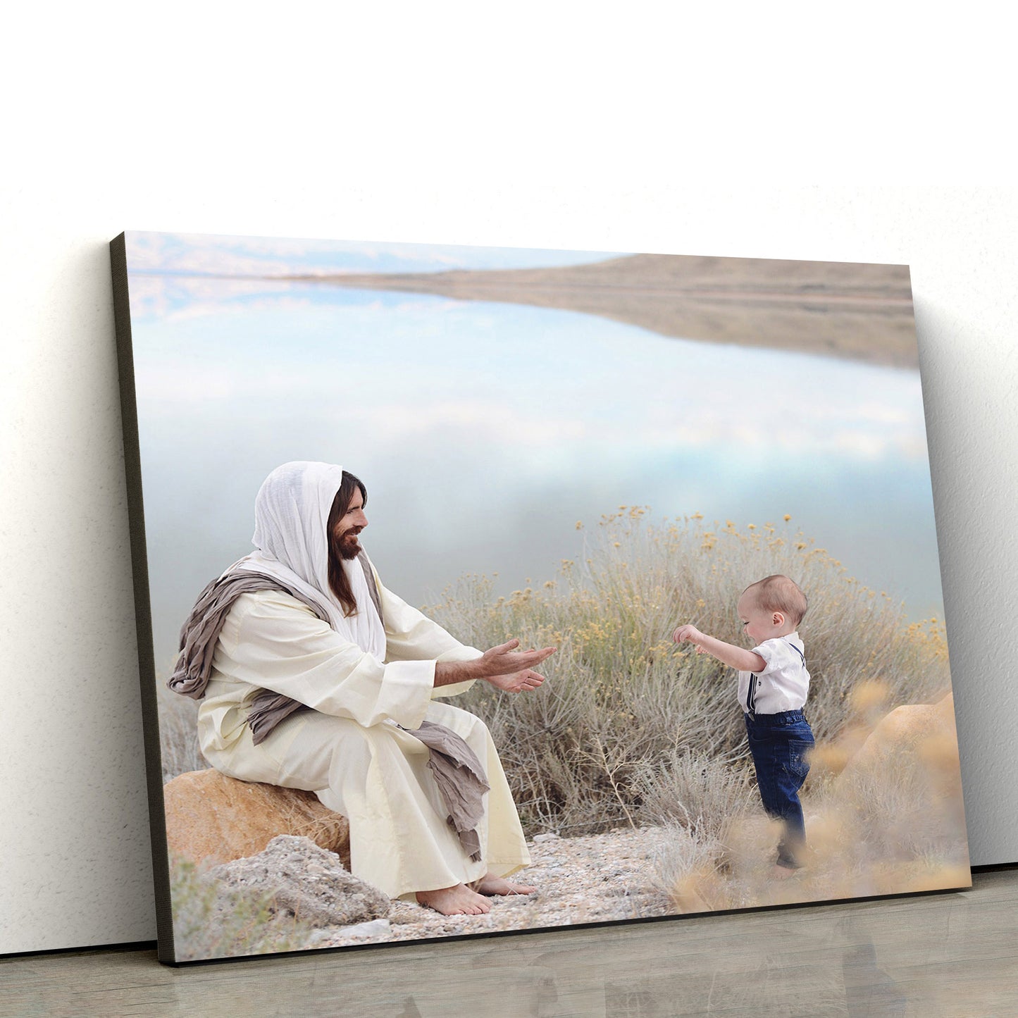 Personalized Walking With Christ Behold Your Little Ones - Canvas Pictures - Jesus Canvas Art - Christian Wall Art