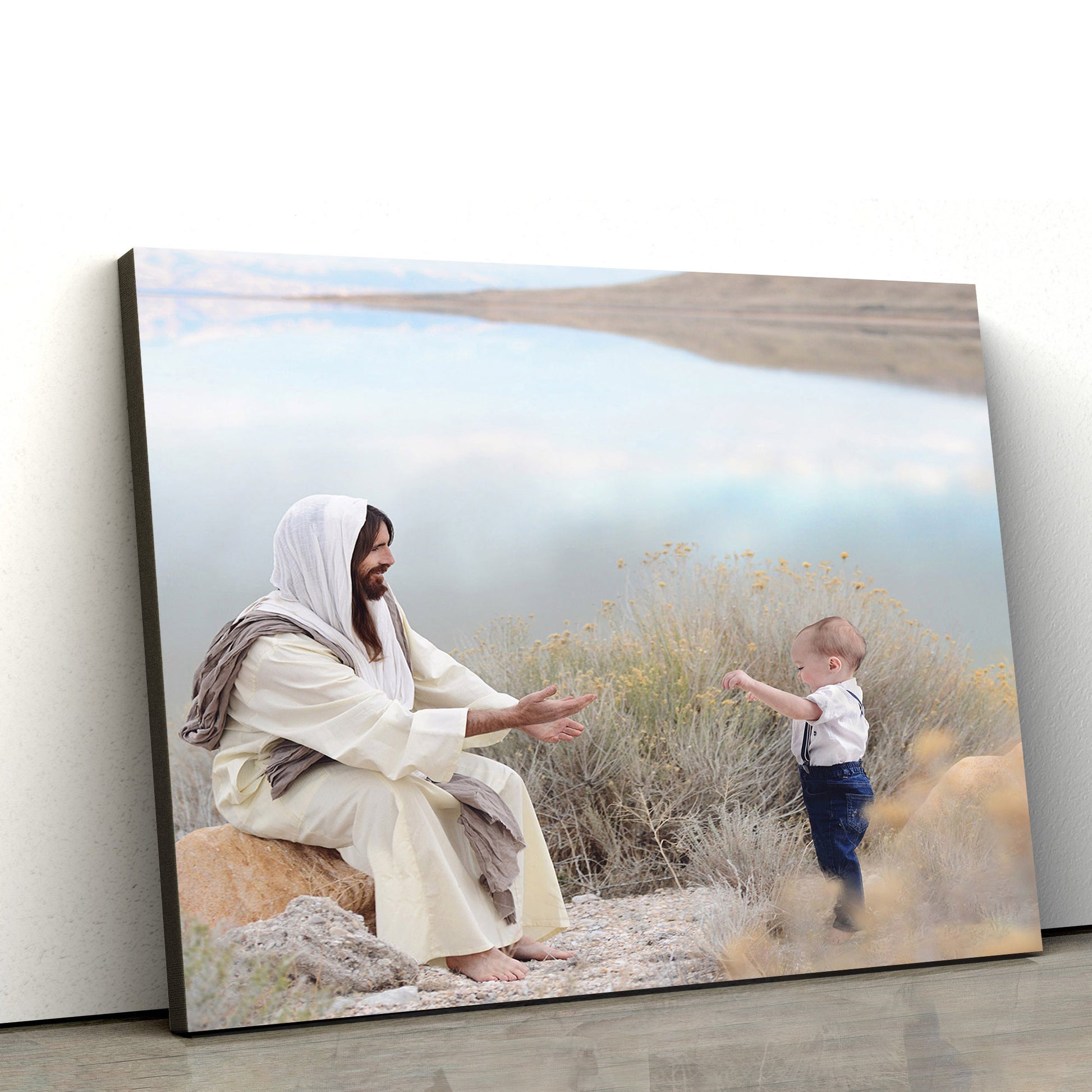 Personalized Walking With Christ Behold Your Little Ones - Canvas Pictures - Jesus Canvas Art - Christian Wall Art
