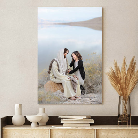 Personalized Walking With Christ Behold Your Little Ones - Jesus Canvas Art - Christian Wall Art