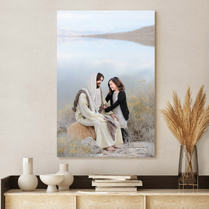 Personalized Walking With Christ Behold Your Little Ones - Jesus Canvas Art - Christian Wall Art