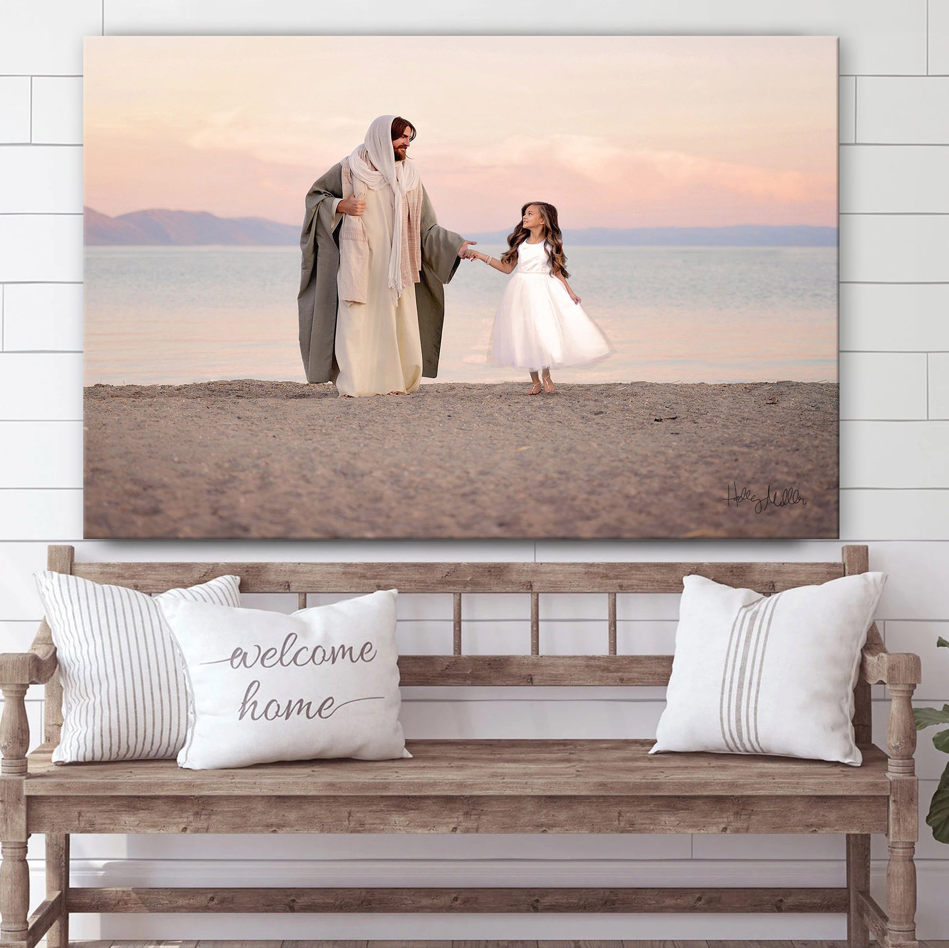 Personalized Walking With Christ Behold Your Little Ones 3 - Canvas Pictures - Jesus Canvas Art - Christian Wall Art