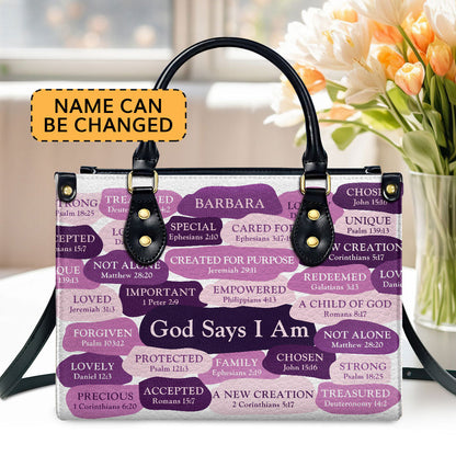 Personalized Zippered Leather Handbag What God Says About You Spiritual Gift For Worship Members