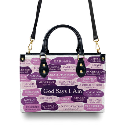 Personalized Zippered Leather Handbag What God Says About You Spiritual Gift For Worship Members