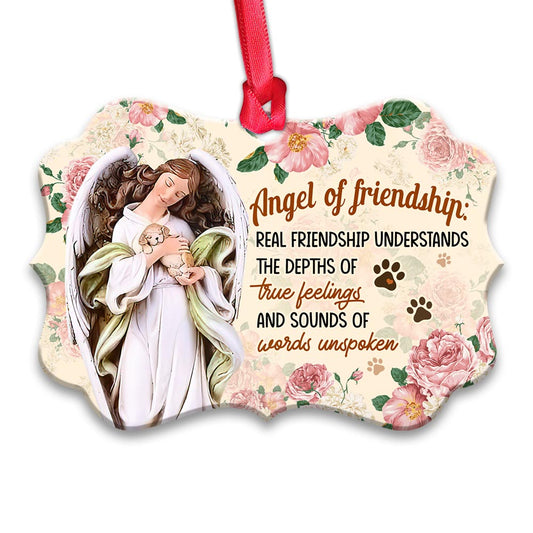 Pet Memorial Angel Of Friendship Metal Ornament - Christmas Ornament - Christmas Gift