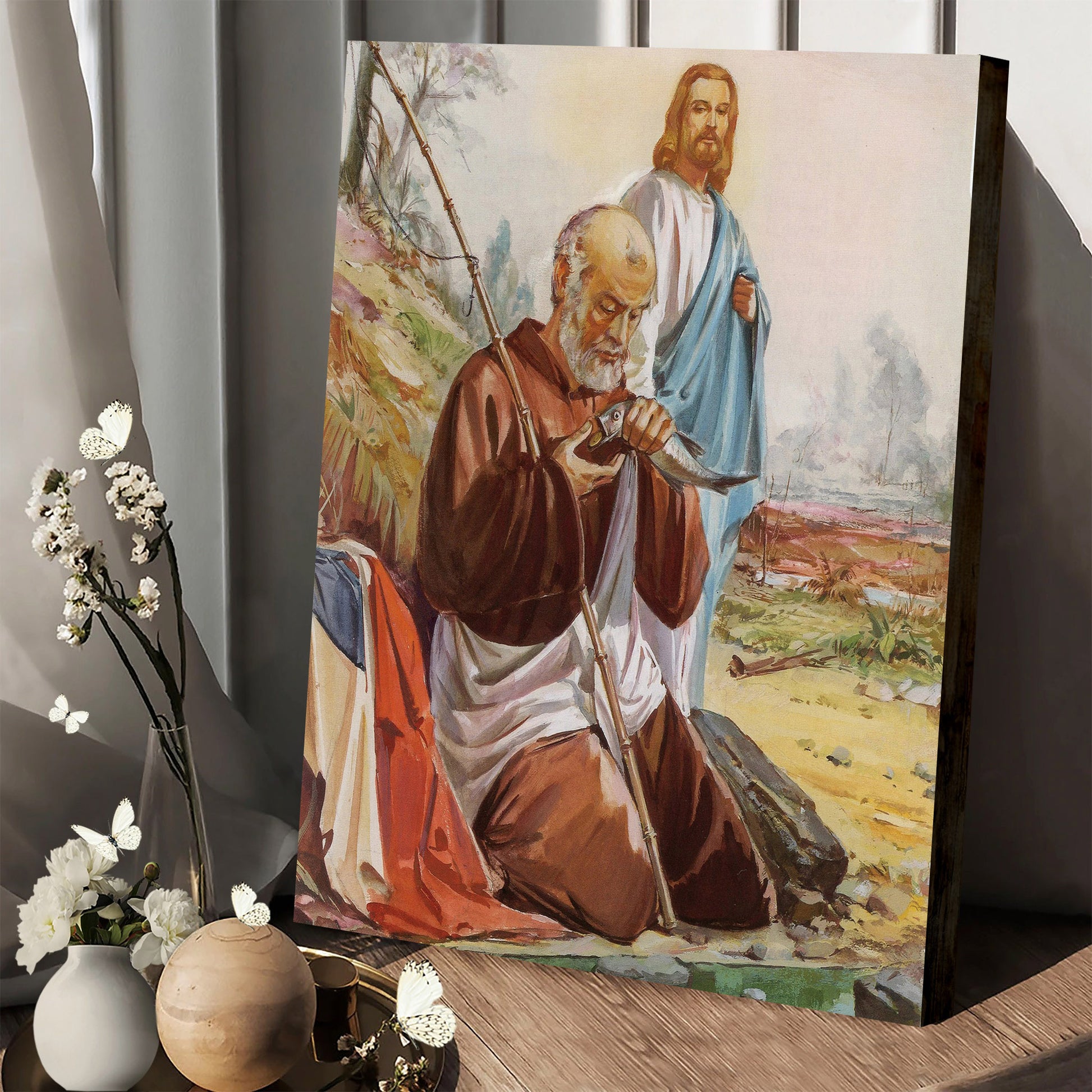 Peter And Jesus Catholic Picture - Canvas Pictures - Jesus Canvas Art - Christian Wall Art