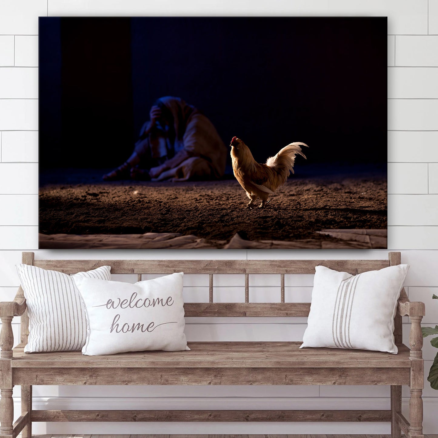Peter & Rooser After Denying Christ Canvas Wall Art - Easter Wall Art - Christian Canvas Wall Art