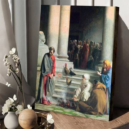 Peter’s Denial Canvas Pictures - Religious Wall Art Canvas - Christian Paintings For Home
