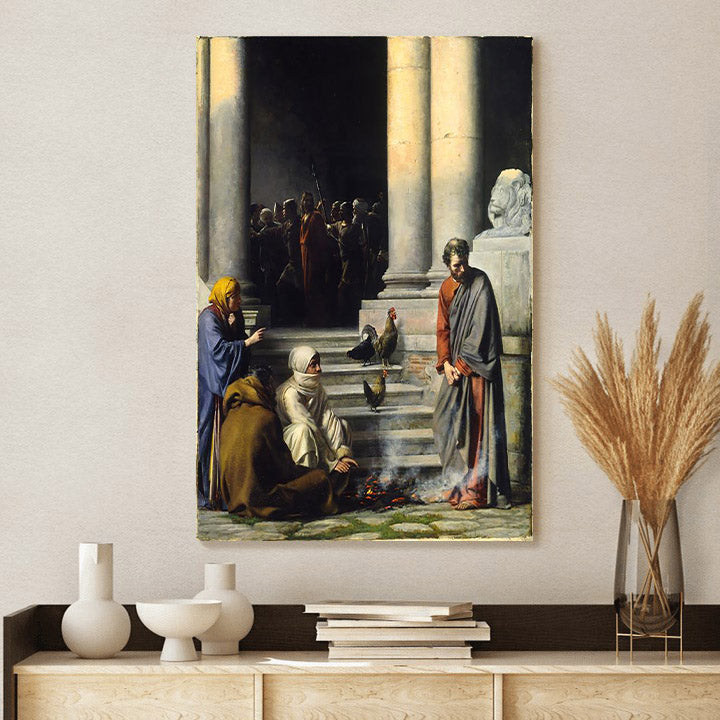 Peter's Denial Canvas Wall Art - Christan Wall Decor