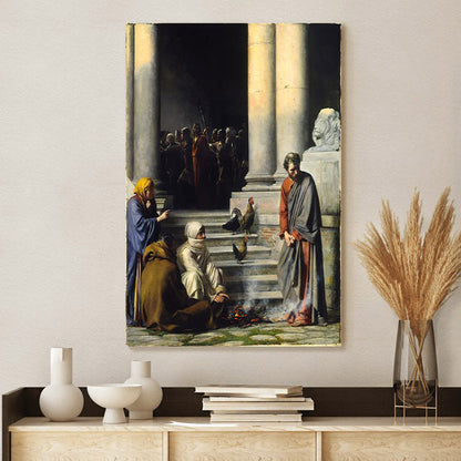 Peter's Denial Canvas Wall Art - Christan Wall Decor