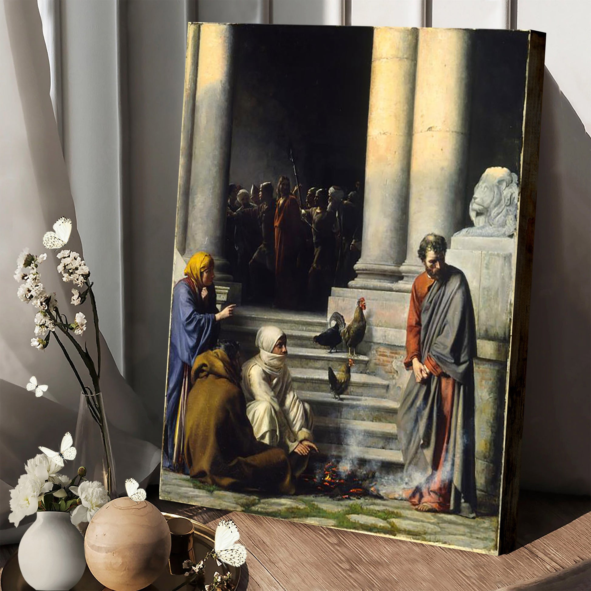 Peter's Denial Canvas Wall Art - Christan Wall Decor