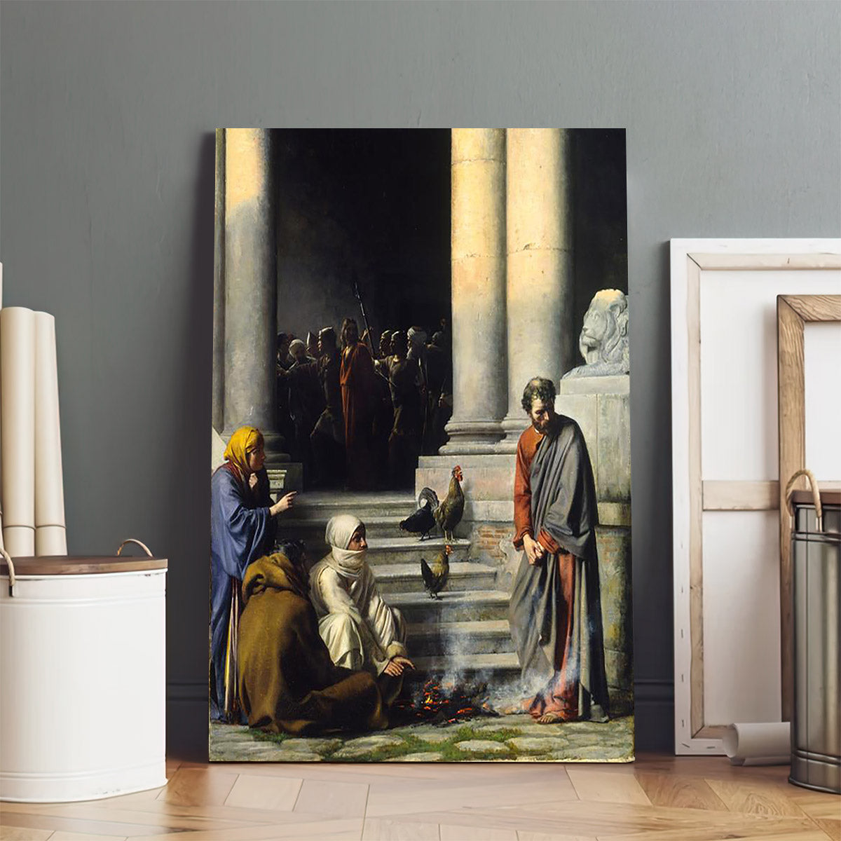 Peter's Denial Canvas Wall Art - Christan Wall Decor