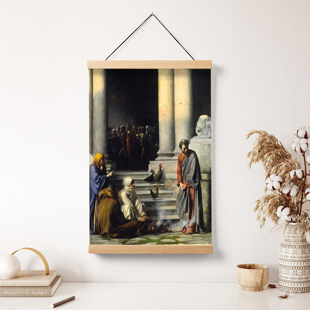 Peter's Denial Hanging Canvas Wall Art - Christan Wall Decor - Religious Canvas