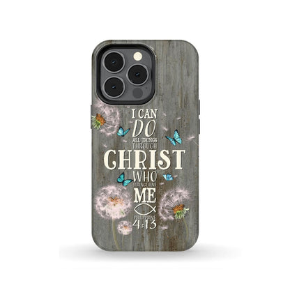 Philippians 413 I Can Do All Things Through Christ Bible Verse Phone Case - Inspirational Bible Scripture iPhone Cases