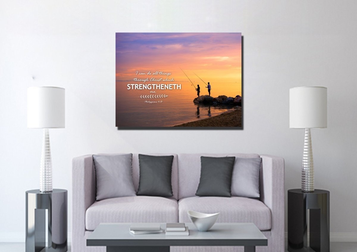 Philippians 413 Kjv #1 Bible Verse Canvas Wall Art - Christian Canvas Wall Art