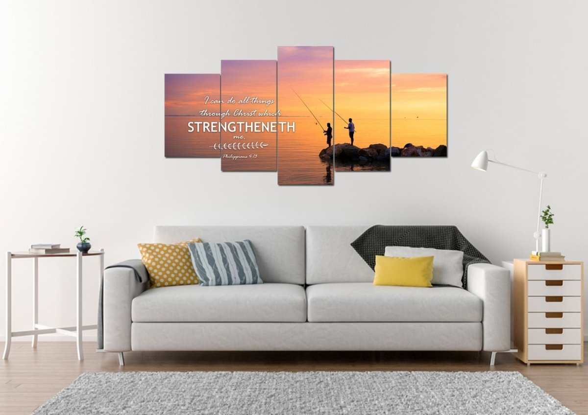 Philippians 413 Kjv #1 Bible Verse Canvas Wall Art - Christian Canvas Wall Art