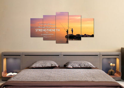 Philippians 413 Kjv #1 Bible Verse Canvas Wall Art - Christian Canvas Wall Art