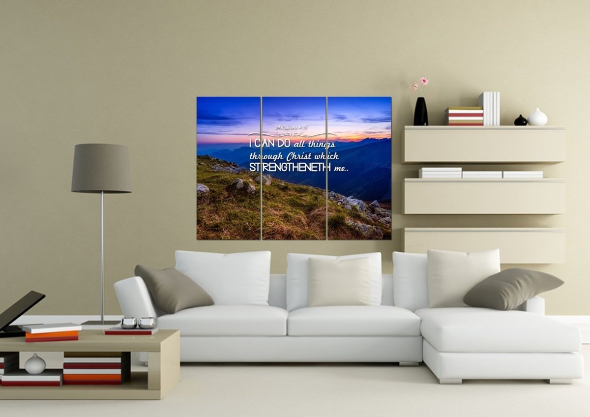 Philippians 413 Kjv #3 Bible Verse Canvas Wall Art - Christian Canvas Wall Art