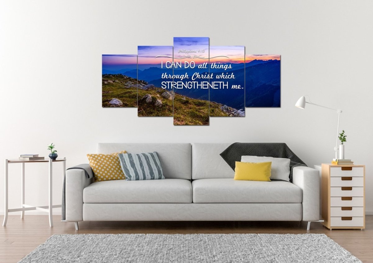 Philippians 413 Kjv #3 Bible Verse Canvas Wall Art - Christian Canvas Wall Art