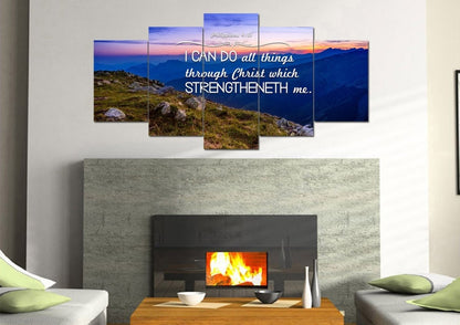 Philippians 413 Kjv #3 Bible Verse Canvas Wall Art - Christian Canvas Wall Art