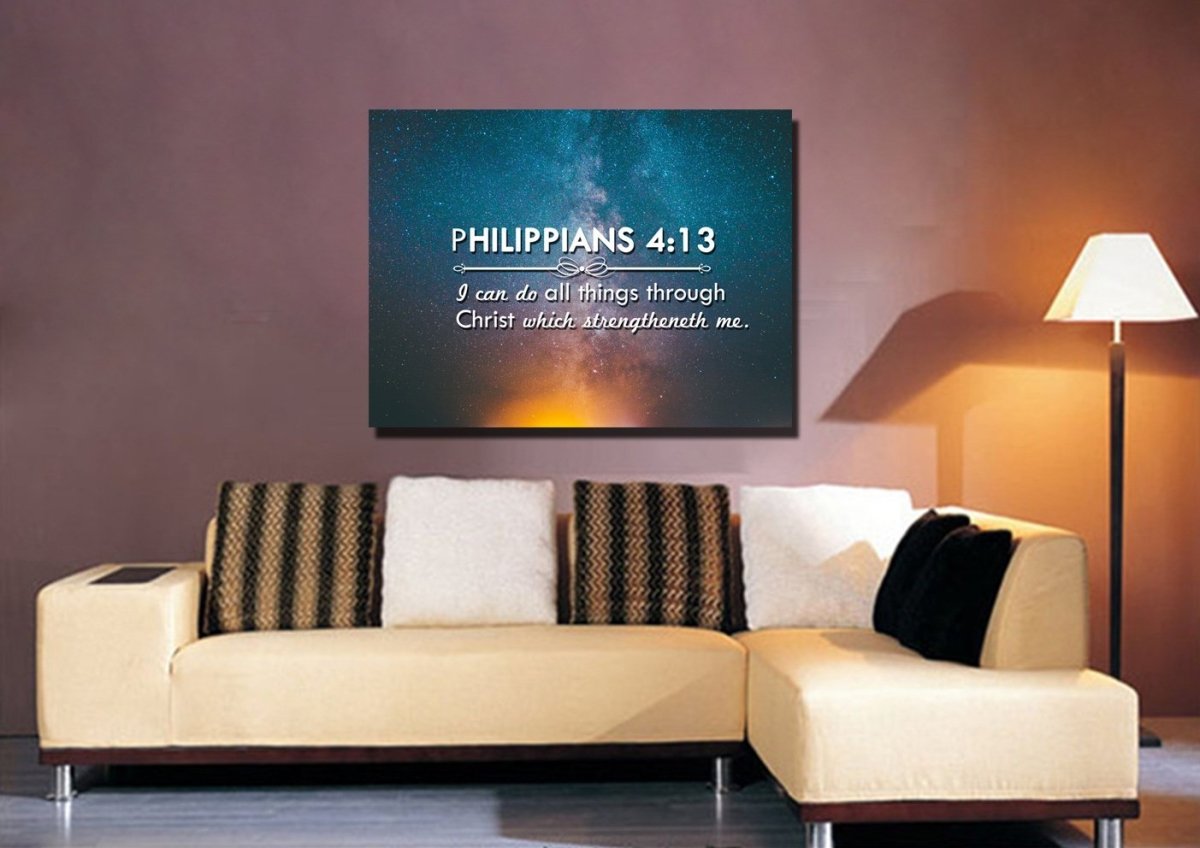 Philippians 413 Kjv #4 Bible Verse Canvas Wall Art - Christian Canvas Wall Art