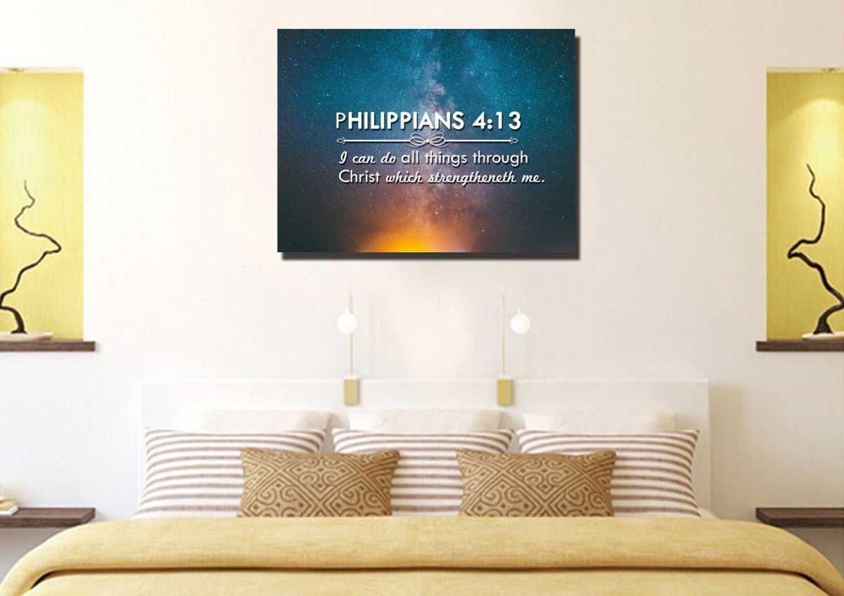 Philippians 413 Kjv #4 Bible Verse Canvas Wall Art - Christian Canvas Wall Art