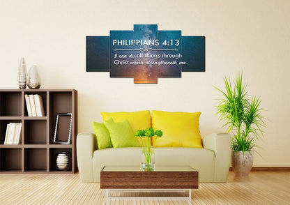 Philippians 413 Kjv #4 Bible Verse Canvas Wall Art - Christian Canvas Wall Art