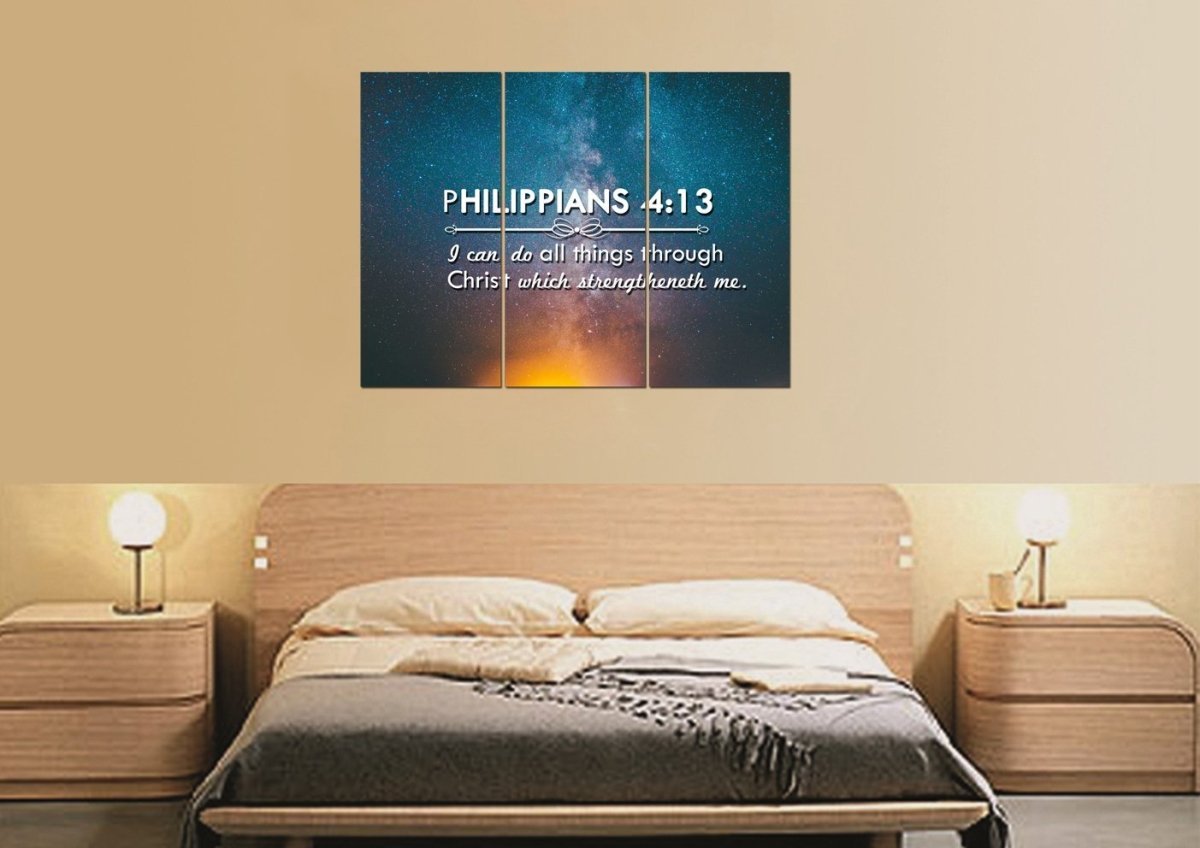 Philippians 413 Kjv #4 Bible Verse Canvas Wall Art - Christian Canvas Wall Art