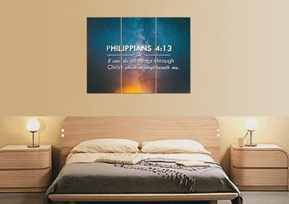Philippians 413 Kjv #4 Bible Verse Canvas Wall Art - Christian Canvas Wall Art