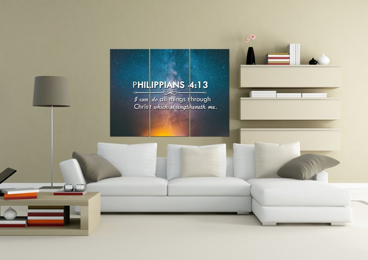 Philippians 413 Kjv #4 Bible Verse Canvas Wall Art - Christian Canvas Wall Art